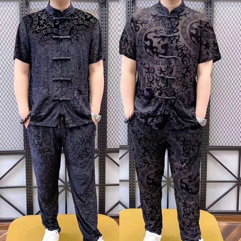 Product Introduction of Bộ Đồ Tang Ếch Trung Quốc, Mới Mùa Hè, Thoáng Khí Rỗng Thời Trang Nam Thường Ngày Giá Cả Phải Chăng, Sang Trọng, Phong Cách Trung Quốc Quần Áo Đẹp Trai 2