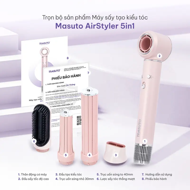 Máy Sấy Và Tạo Kiểu 5 Trong 1 Masuto AirStyler Công Nghệ Ion Bảo Vệ Tóc Tạo Kiểu Bảo Hành 24 Tháng 3