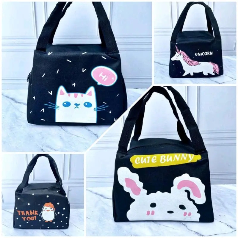 TAS BEKAL MAKANAN LOKAL BAHAN D600 BAGUS TEBAL LUNCH BAG KARAKTER 8