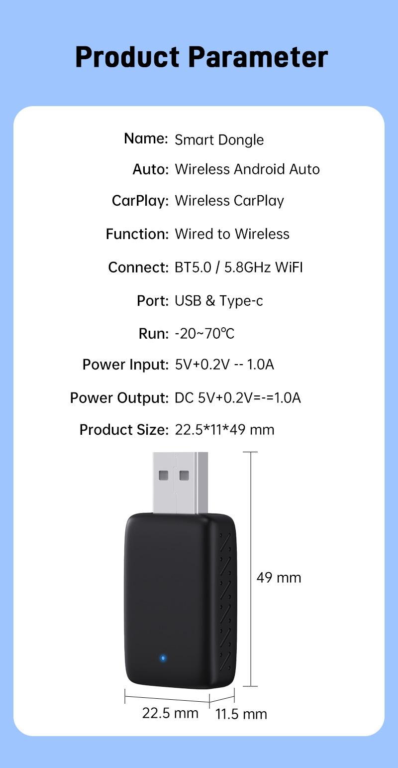 Product Introduction of [2-in-1 Wireless]CarPlay & Android Auto Adapter - Universal Plug & Play, Fast 5G WiFi, Heatproof for Tropical Cars 14