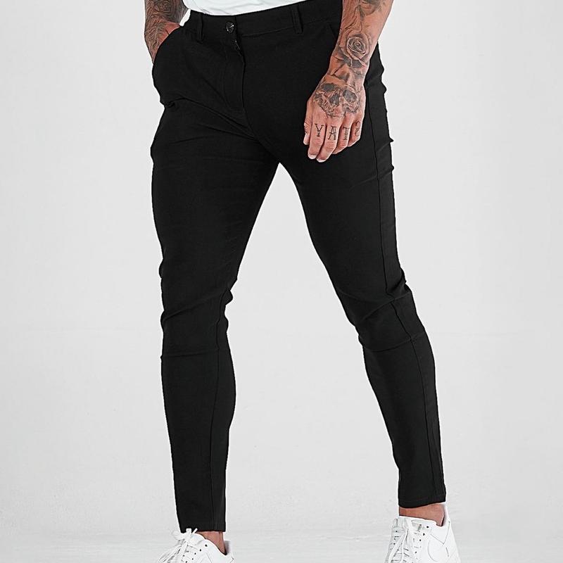 Quần âu Trơn Skinny DIVINITY Siêu dãn cho người tập thể thao Pants Menswear Đen nhiều màu