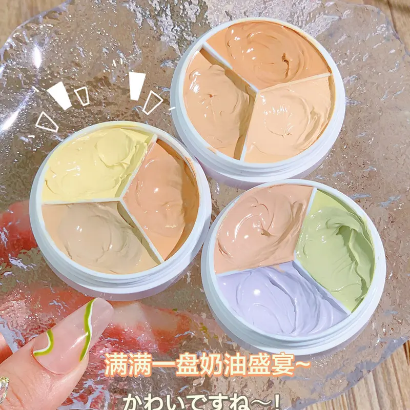 Makeup Xixi Cleansing Skin Holding Makeup Three Colors Concealer Face Cover Fleck Face Acne Marks Tear Groove Dark Circles Concealer