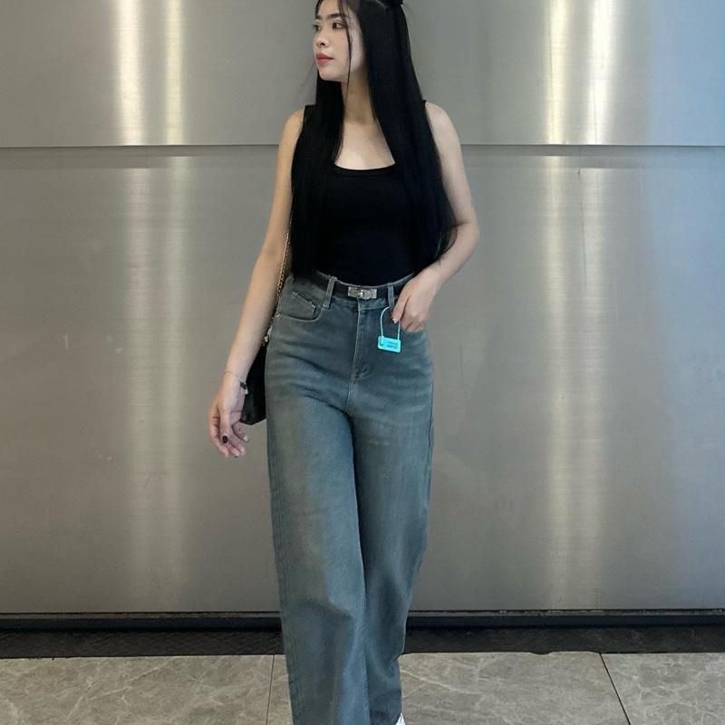 V.M-Quần jeans nữ suông trơn màu lạ mới(S-2XL) vải QC mềm V3242 Woment Pants | BigBuy360 - bigbuy360.vn