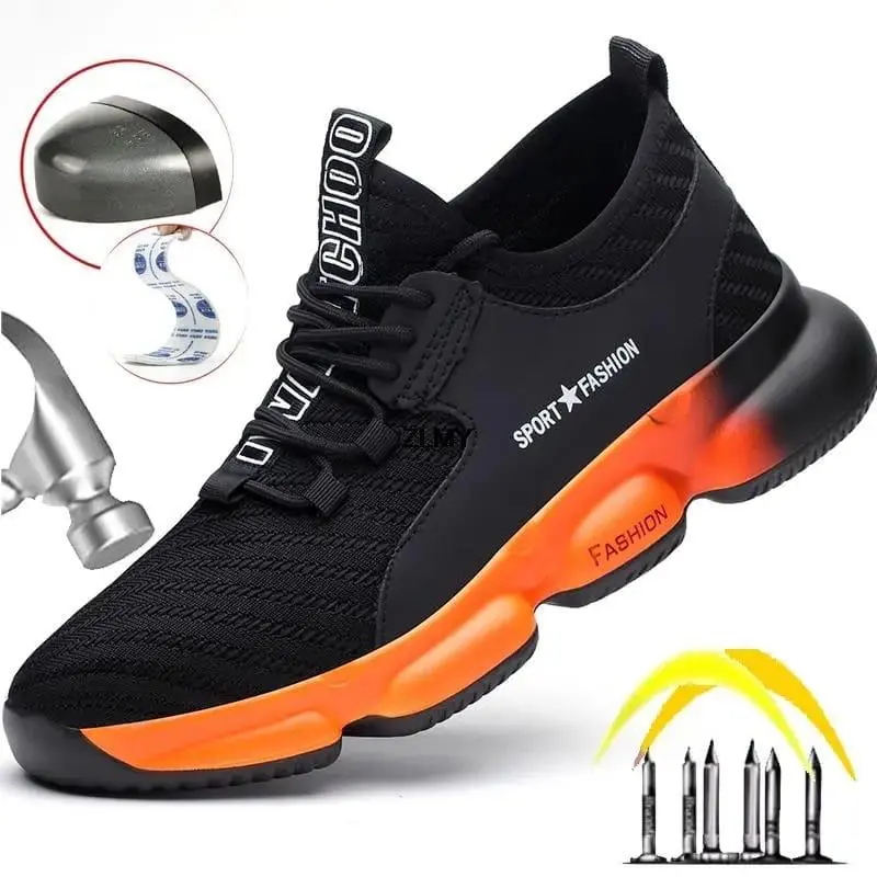 Sepatu Kerja Safety Pria Shoes Cowok Ujung Besi Baja  Model Boots Casual Sneakers  High Quality Premium Waterproof 1