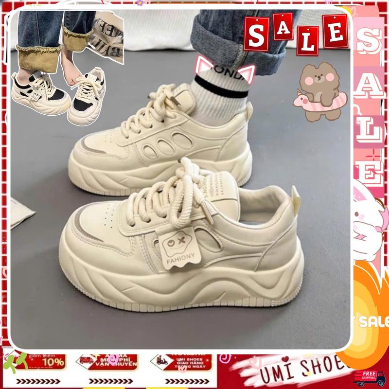 MỚI - FULLBOX Giày Thể Thao Nữ SIN OX Đế Bằng Cao 4cm nhẹ thoáng khí Buộc Dây Thời trang hot trend chống trượt. giày dây Shoes Sneaker Shoes Sneaker