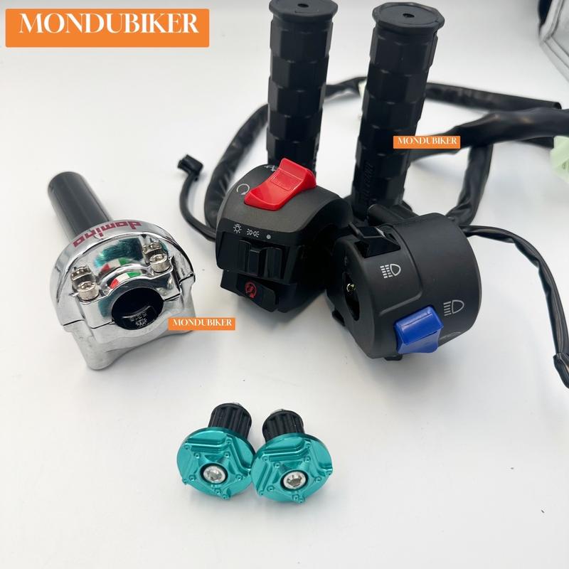 [ Tặng đèn hậu và móc U] Combo cùm Domino và cùm FZ V2 kèm bao tay Daytona và gù nhôm Salaya gắn cho các dòng xe máy