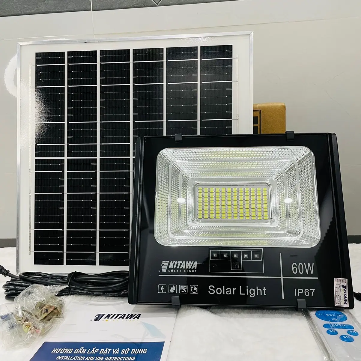 60W Đèn Năng Lượng Mặt Trời KiTAWA 60W. (DP160)
