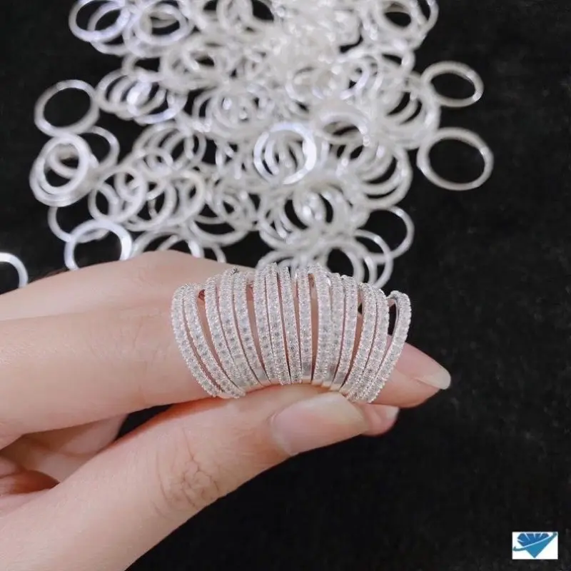 Nhẫn nữ 1 hàng đá nhỏ xinh - THJ SILVER 2