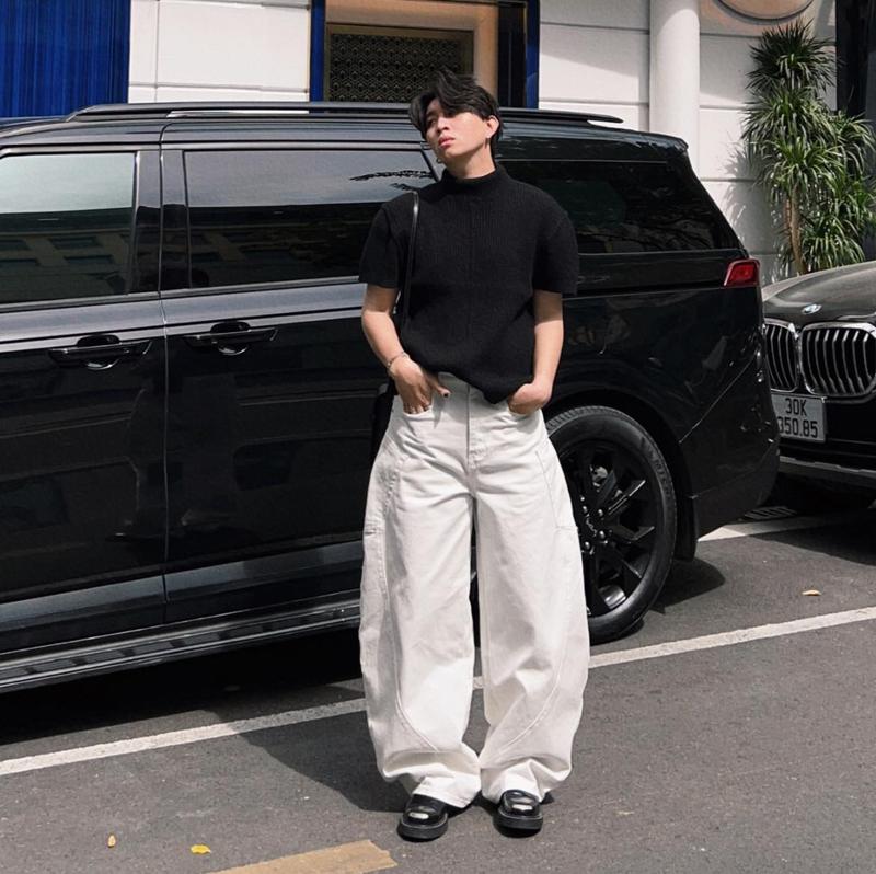 Quần Kaki Trắng Form Suông Rộng GODMOTHER Quần Kaki Cạp Trễ Unisex Phong Cách Basic Hàn Quốc