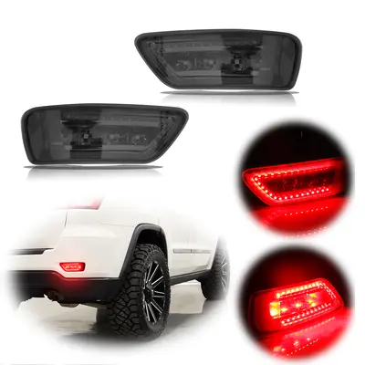 thumbnail image 2 of TESIN Smoked Tail Light Covers For Jeep Grand Cherokee 2014-2020 - 4PC Black Trim Kit 2 of 4