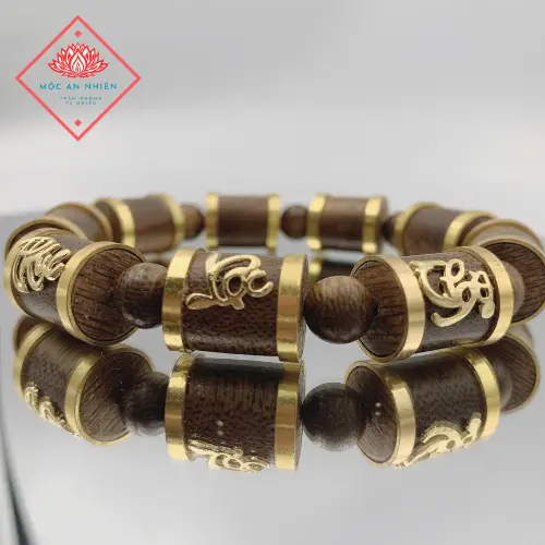 Lắc tay trầm hương PHÚC-LỘC-THỌ LTH-02  – thơm ngọt dê chịu – có loại 10ly và 12 ly