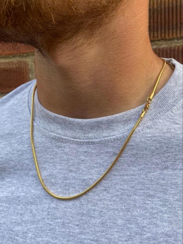 Fashion Chain Necklace, Casual Simple Plain Snake Chain Necklace, Fashion Jewelry for Men & Women for Party, Daily Clothing Decor, Trendy All-match & Exquisite Jewelry for Birthday Gift without Box 0