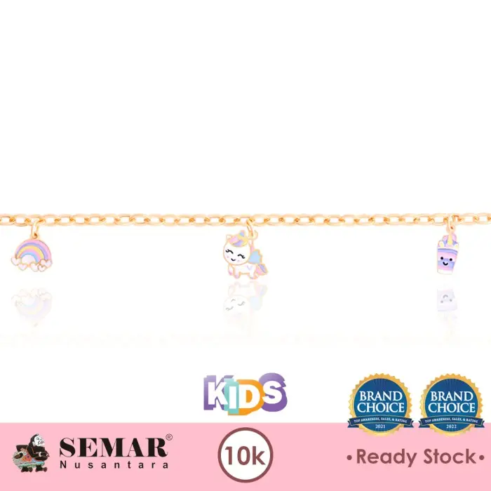 Gelang Emas Anak Lorenia Purple Unicorn Gold 10K Semar Nusantara 1