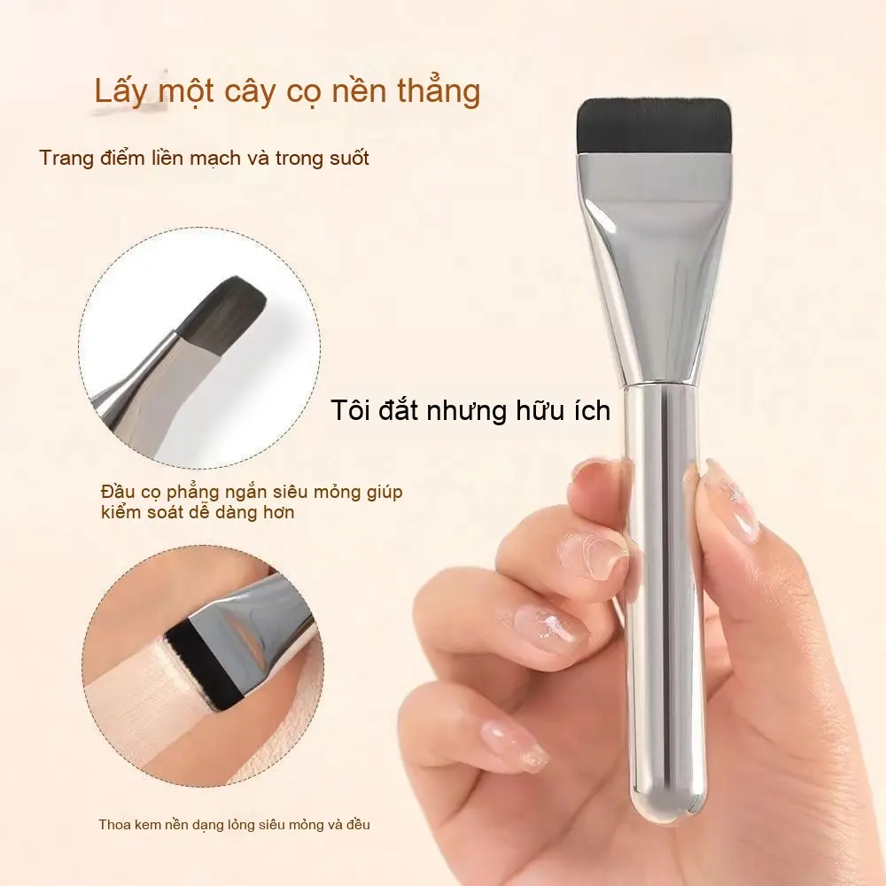 1 Sản Phẩm Mới Đánh Thức Kem Nền Bàn Chải In-Line Không Có Bột Đầu Phẳng Trang Điểm Người Mới Trang Điểm Bàn Chải