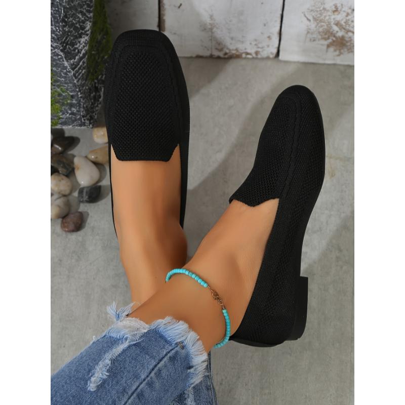 Product Introduction of Women's flat shoes with one strap, breathable square head large size wide foot shoes, casual and light walking shoes for all seasons 34