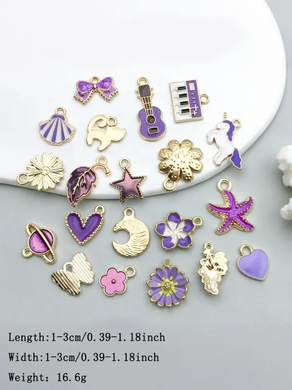 Cute Cartoon Series Pendant, 20pcs Fashionable Jewelry Making Supplies for Bracelets & Necklace, DIY Jewelry Making Accessories for Women & Girls 1