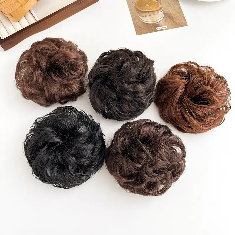 Tóc Giả Búi Tóc, Tóc Tổng Hợp, Tóc Nối Đuôi Ngựa Cho Nữ, Kiểu Tóc Scrunchie, Búi Tóc Co Giãn, Kẹp Tóc, Bọc Scrunchie, Chân Thực Tự Nhiên