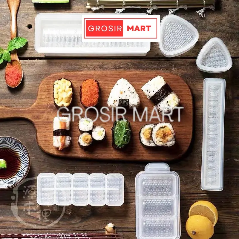 GM Cetakan Sushi Kimbab 5 Kotak Persegi Panjang Onigiri / Cetakan Sushi ORI Jepang Sushi Maker Sushi Mold Triangle Bento Tools 0