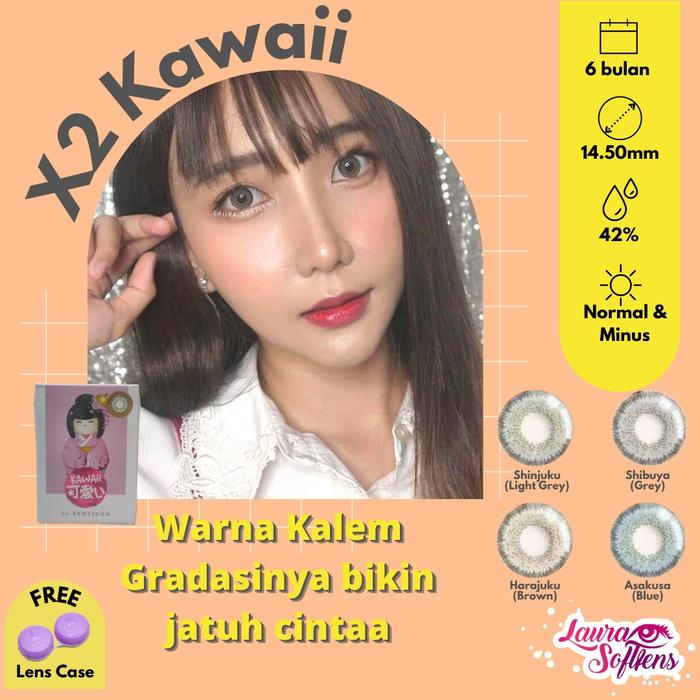 Gambar Softlens X2 Kawaii Exoticon 14.5mm Shibuya Shinjuku Asasuka Harajuku - FREE Tempat Lensa soflen dari Laura Softlens Kota Semarang Tokopedia