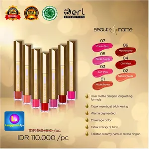 Lip Cream Matte B erl Cosmetics Tahan Lama