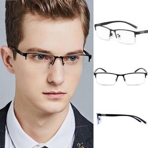 Myopia Graded 0~600° Glasses for Men Eyeglasses Anti-radiation Half Frame Business Computer Glasses for Nearsighted