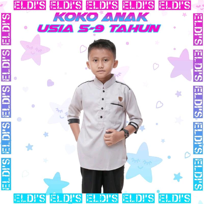 Baju koko anak laki-laki Muslim lengan 3/4 usia 5-9 tahun Kain Lembut 4