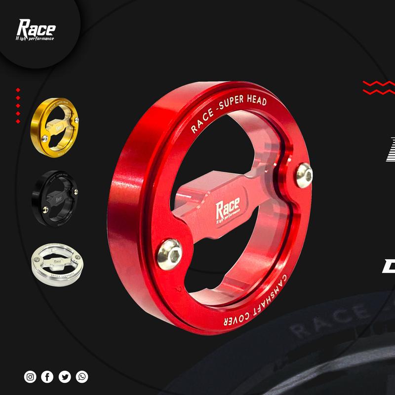 Nắp cam RACE trong suốt Super Dream / WAVE / CUB / SYM / KYMCO ( nắp tròn lớn) nắp 4 lỗ