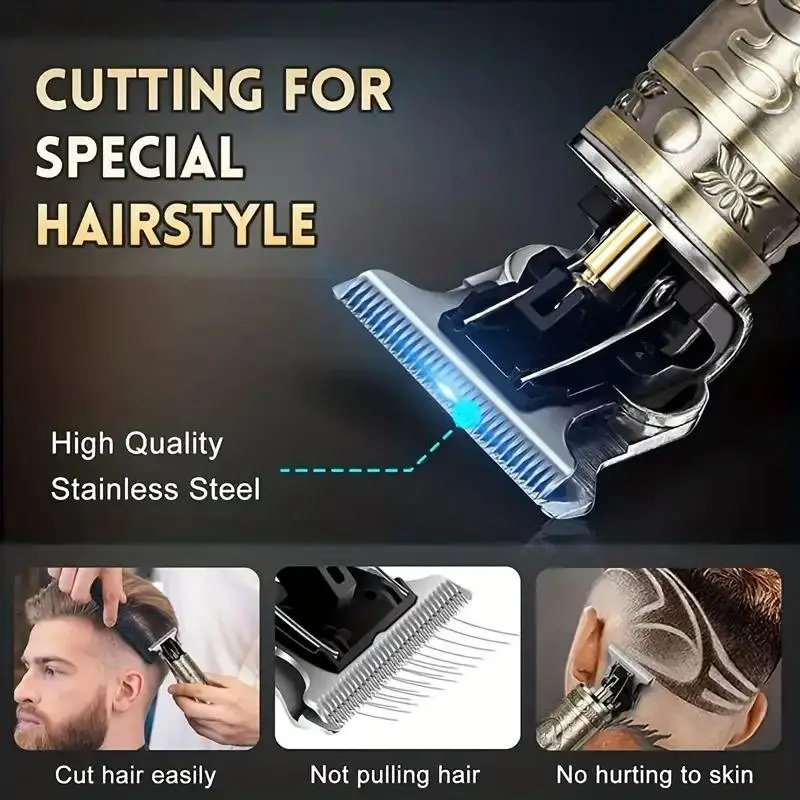 Rechargeable Hair Clipper, 1 Set Portable Electric Hair Clipper for Barber, Beard Trimmer, Professional Comfort Hair Trimmer for Men, Holiday Gift for Him, Guard Clipper 5