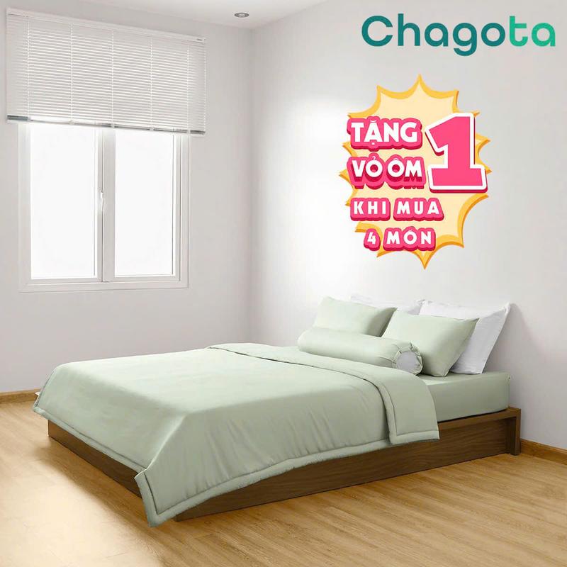 [Màu Mới] Bộ Chăn Ga Gối Chagota Ice Silk Mát Lạnh [4 món], Thoáng Khí, Kháng Khuẩn (2 Vỏ Gối Nằm, 1 Ga Giường, 1 Chăn)