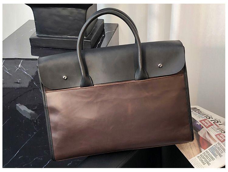 Product Introduction of Fashion Brand Retro Men'S Handbag Korean Style Crazy Horse Street Men'S Bag Backpack Crossbody Bag Casual Briefcase Computer Bag 13