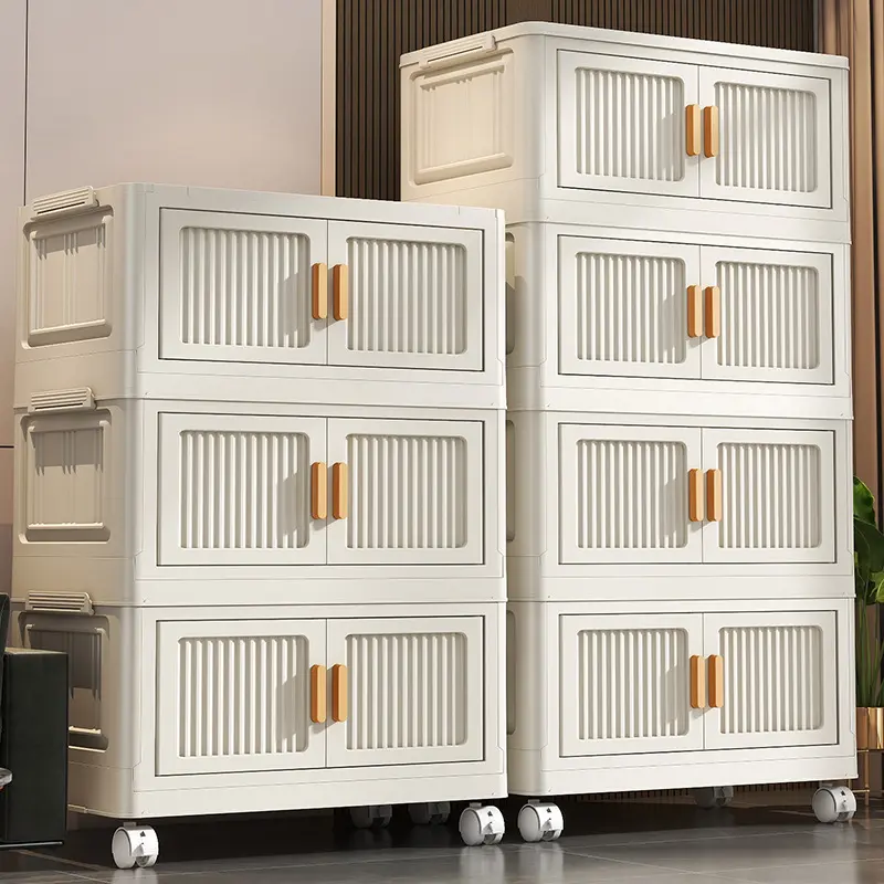 Tủ Đựng Đồ, Có Thể Gập Lại, Một Mảnh, Tủ Sắp Xếp Lưu Trữ, Thích Hợp Cho Phòng Khách Và Phòng Ngủ, Tủ Gia Đình, Không Cần Lắp Đặt, Tủ Lưu Trữ Nhiều Tầng, Bán Buôn 1