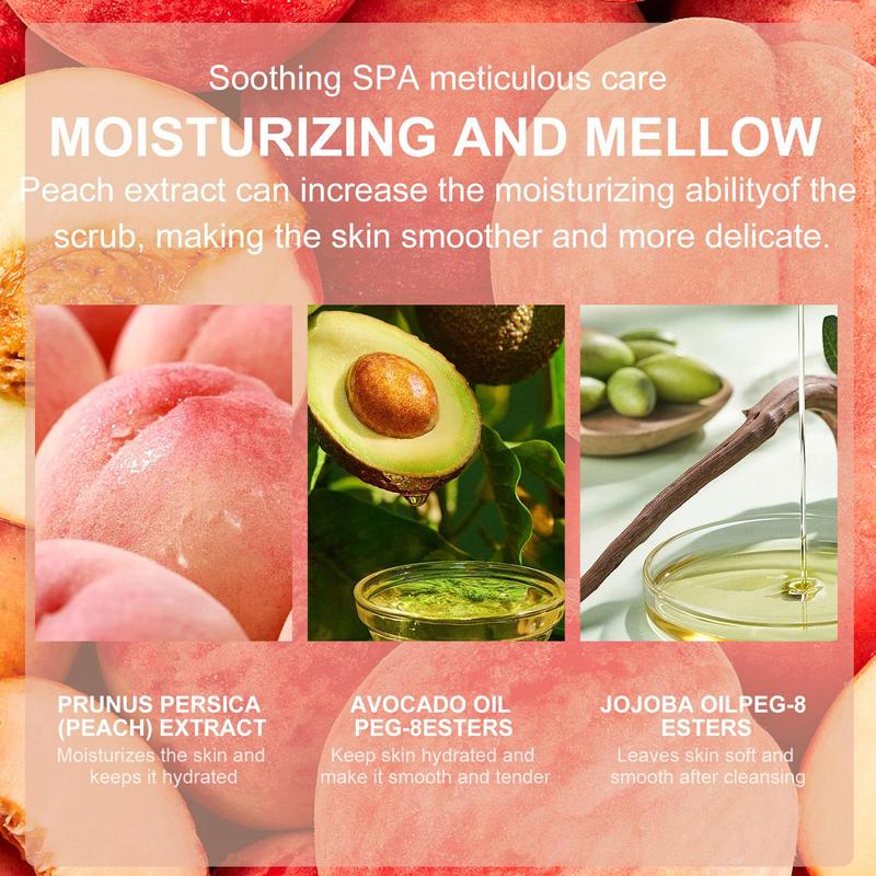 Product Introduction of 300g Peach Body Cleansing Scrub, Exfoliating Body Scrub Cream, Beauty & Personal Body Care Product for Women & Men 8