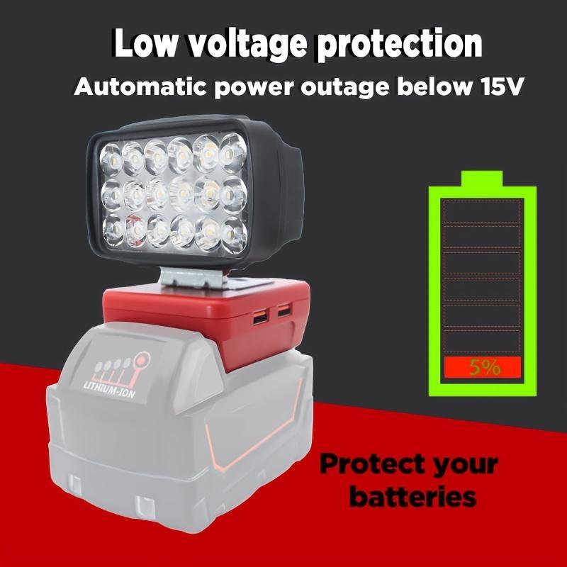 Flood Work Light, LED Work Light Compatible with for Milwaukee 18V Lithium Battery, Cordless LED Job Site Light, Gifts For Boyfriend, Construction 9