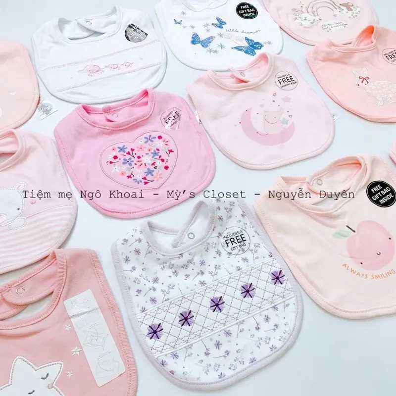 [YẾM XUẤT] Yếm cổ xinh cho bé gái, bé trai dưới 20 tháng tuổi - sản phẩm chất lượng cao Vải Cotton Voi yếm  nilon