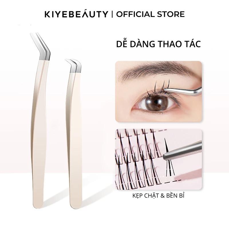  Nhíp Gắn Lông Mi Giả Nhíp Chuyên Dụng Gắn Mi Cao Cấp Màu Kem Bằng Thép Không Gỉ Tiện Dụng 