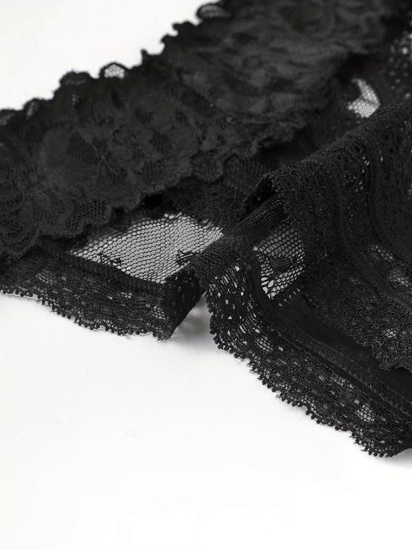Women's 7pcs Contrast Lace Sheer Nylon Thong, Elegant Soft Comfy Breathable Contrast Mesh Knicker for Daily Wear, Womens Underwear, Lace Underwear, Fashion Underwear for All Seasons, Underwear for Women, Thongs 4