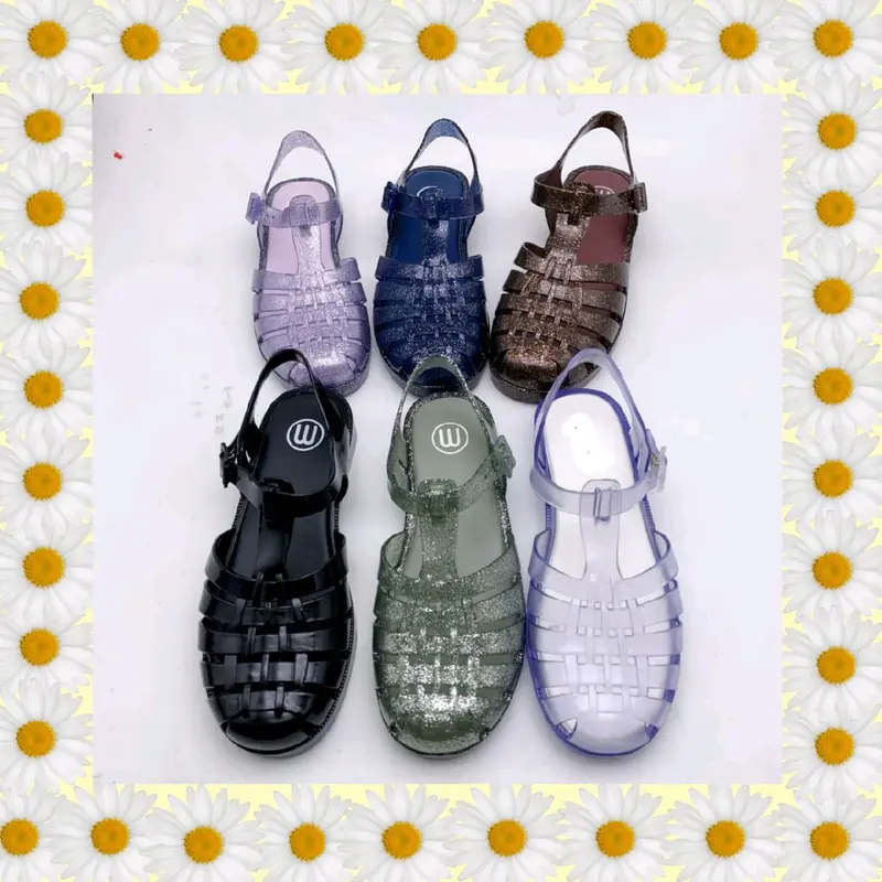 Meisha colour glitter/sandal wanita terbaru/jelly shoes/fashion sandal wanita 2