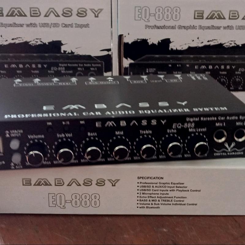 Parametrik EMBASSY EQ-888 USB MMC BLUETOOTH Pre Amp Equalizer EMBASSY 888 with subwoofer 1