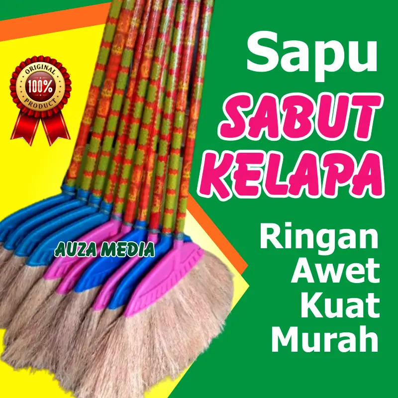 Sapu Ijuk Sabut Kelapa Produk UMKM dengan Gagang Kayu 0