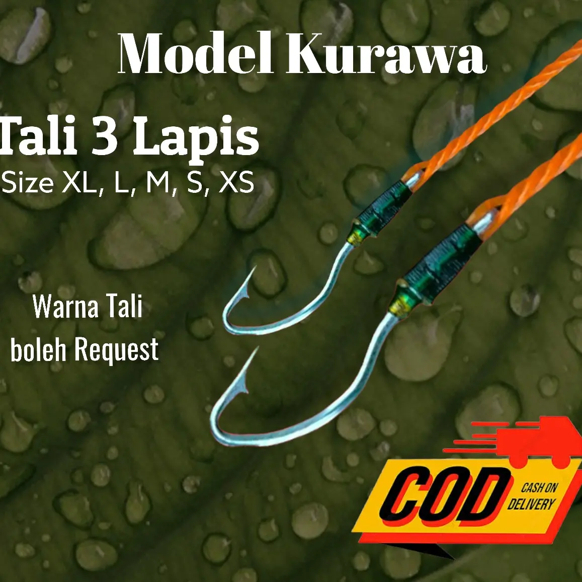 kail pancing belut sawah model kurawa bahan baja tali lapis tiga anti moncel siap pakai