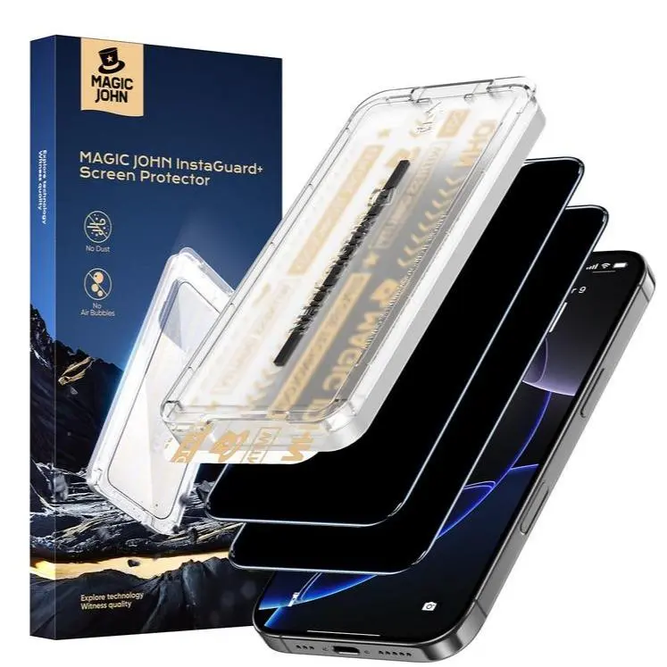 3rd Gen Upgraded Privacy ScreenProtector Ultra Clear Bubble-Free TemperedGlass for iPhone