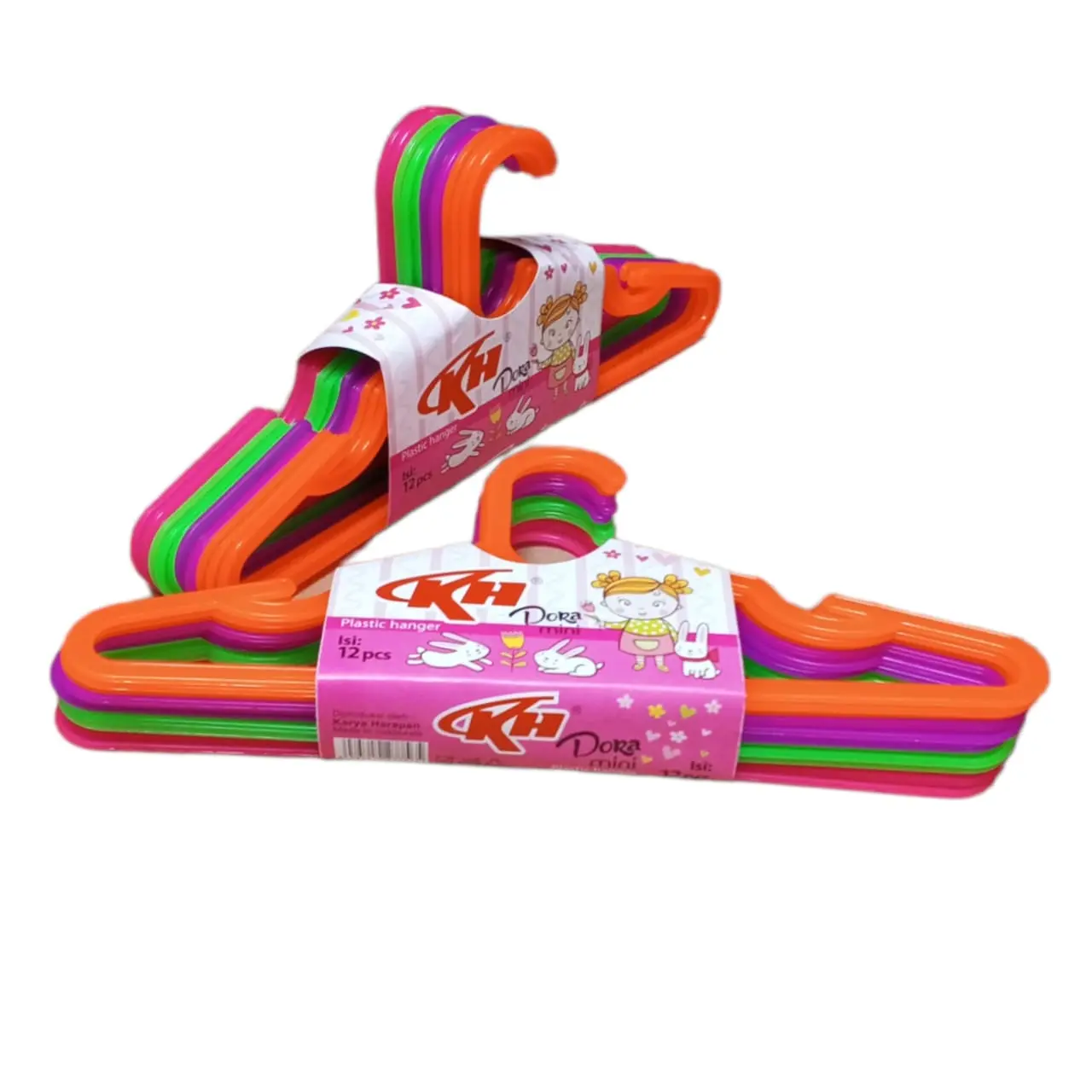 [ COD ] 24 PCS gantungan baju bayi dora mini merk kh isi 24 pcs / 12 pcs Hanger Anak Plastik