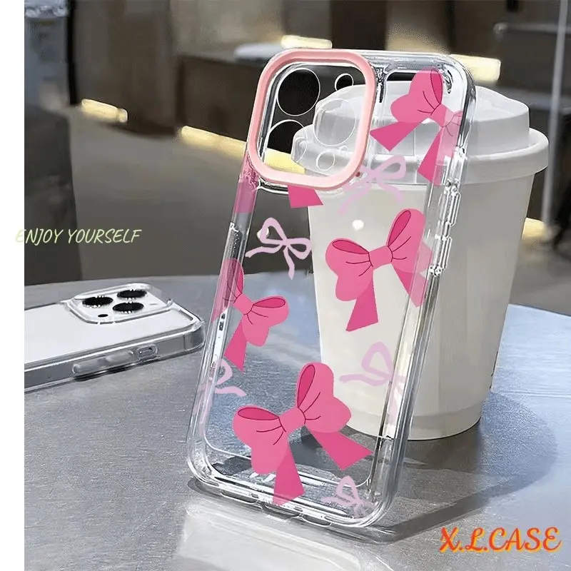 Casing Tahan Guncangan Ikatan Simpul Bagus Kompatibel Untuk IPhone 7Plus XR 16 11 15 Pro 13 11 15 Pro Max 14 12 Pro Max 7 X 6 8 6s 16 15 Plus XS Max SE 2020 Penutup Belakang TPU Lembut Transparan 1