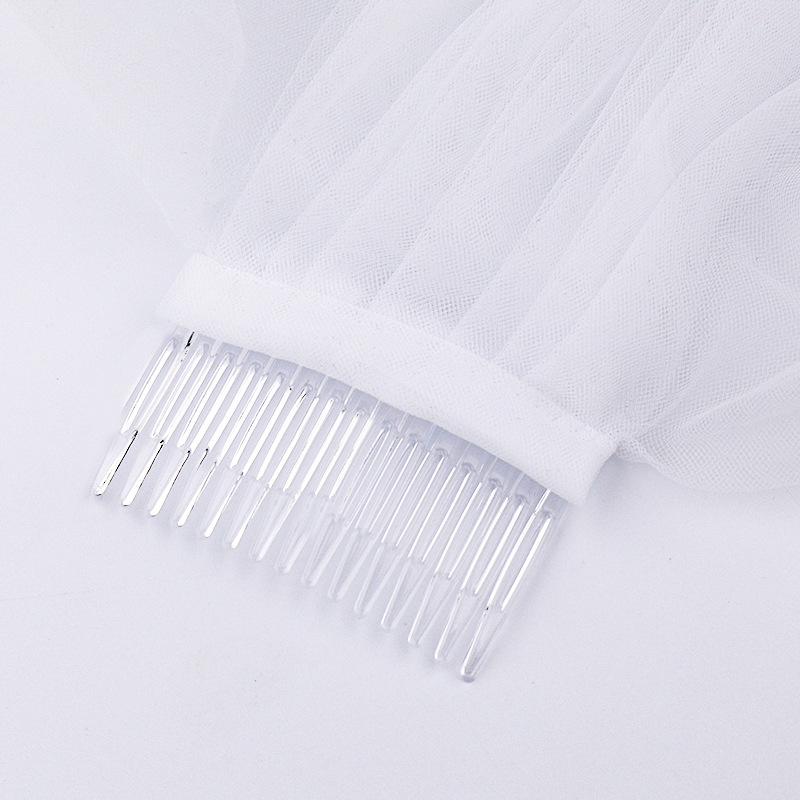 Product Introduction of Elegant Floral Lace Wedding Veil for Bride - Handmade Pearl Embroidery Bridal Accessories, Champagne Headpiece for Ceremony / Photography veil cathedral  veil 7