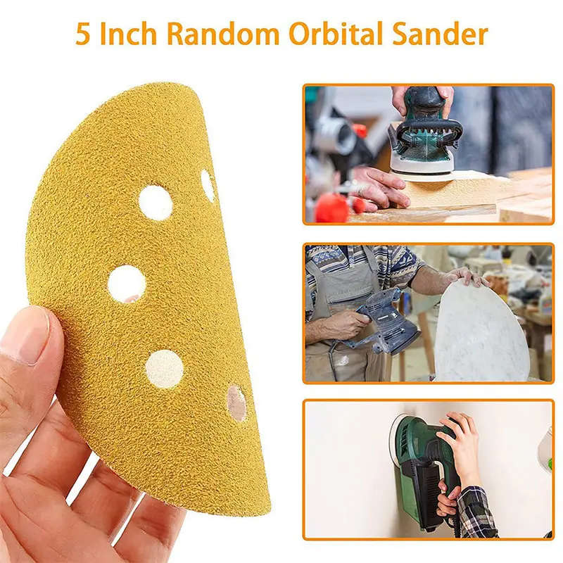 10Pcs Amplas Bulat 5 Inch P80/P120/P240/P400 Sand Paper Disc Tempel Velcro 5