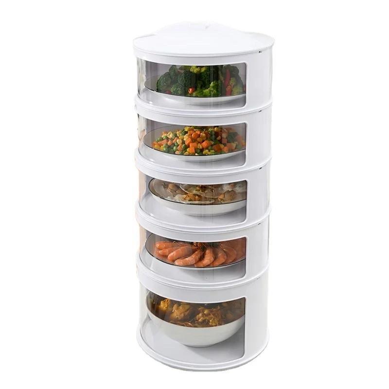 Product Introduction of 5 Layer Food Storage Cover - Dustproof, Mosquito-Proof, Space Efficient | Ideal for Home Use, Made of Durable ABS | Transparent Design, Stackable and Size Adjustable Containers Dish Kitchen Utensils Handheld 20