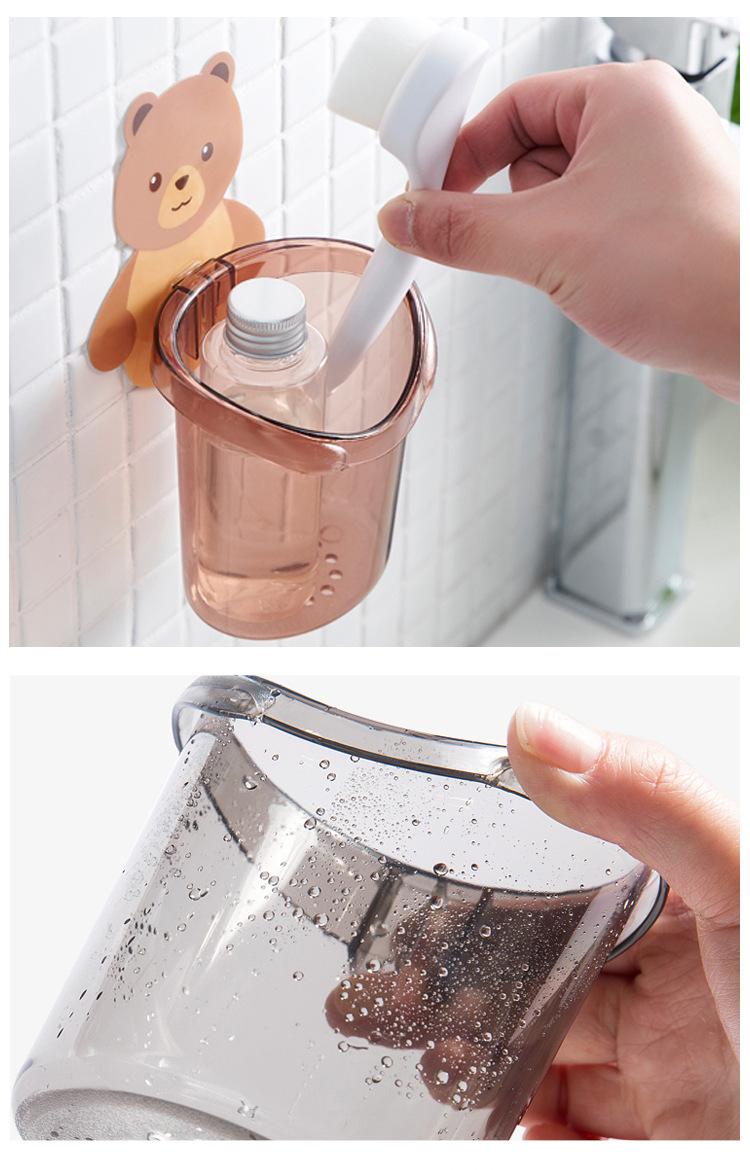 Product Introduction of Giá Để Đồ, Treo Tường, Không Đục Lỗ, Thoát Nước, Giá Để Bàn Chải Đánh Răng Và Kem Đánh Răng, Thiết Kế Ôm Gấu Bông, Thích Hợp Cho Phòng Tắm, Có Cốc Lưu Trữ Gấu Bông 5
