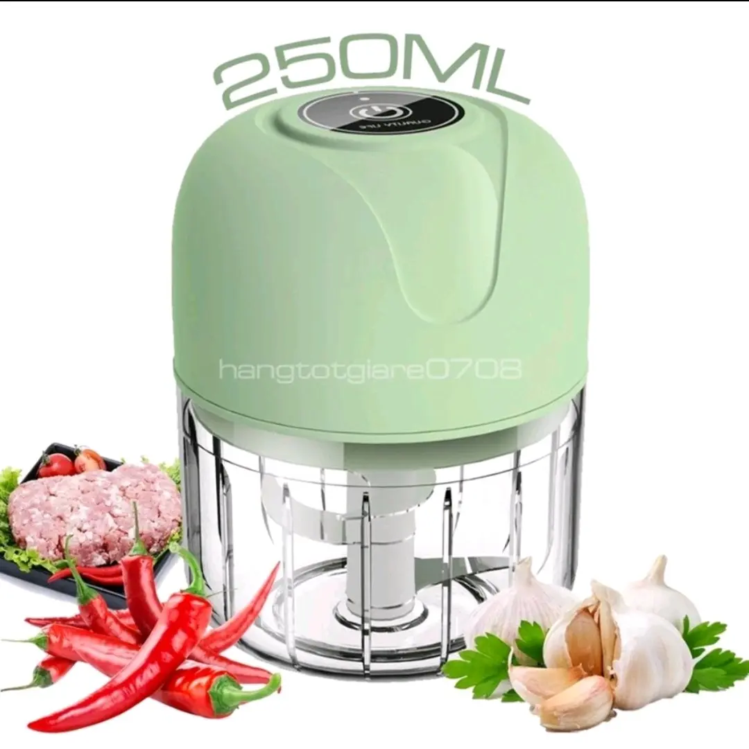 Máy xay tỏi, ớt, gia vị mini cầm tay sử dụng cổng sạc USB, dung tích 250ml