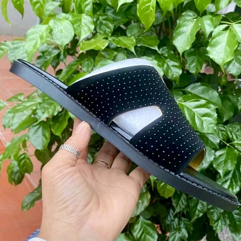 Dép chữ H nam đính đá ,quai nỉ nhung mẫu mới nhất năm 2024.hàng mới về.đi êm chân.