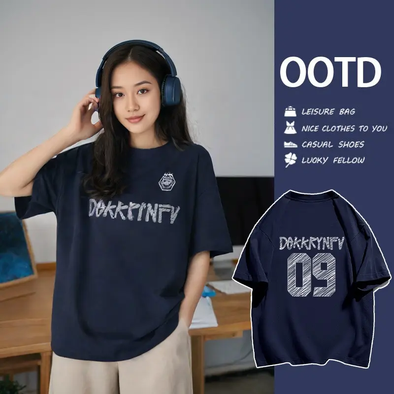 Áo thun unisex in hình 09 phông streetstyle cho học sinh sinh viên cotton Hàn cổ tròn tay ngắn form rộng năng động 100% sợi bông 260gsm không bạc màu không xù lông Menswear áo thun nam nữ 2025 tay lỡ đơn giản  #018